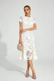 Sexy off-the-Shoulder Lace Hollow Dress