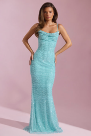 Sexy Sling off-Shoulder Party Floor-Length Dress Beads Dress