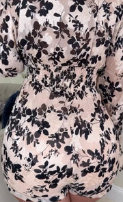 Fashion Waist-Controlled Floral Slimming Long Sleeve Waist Skirt