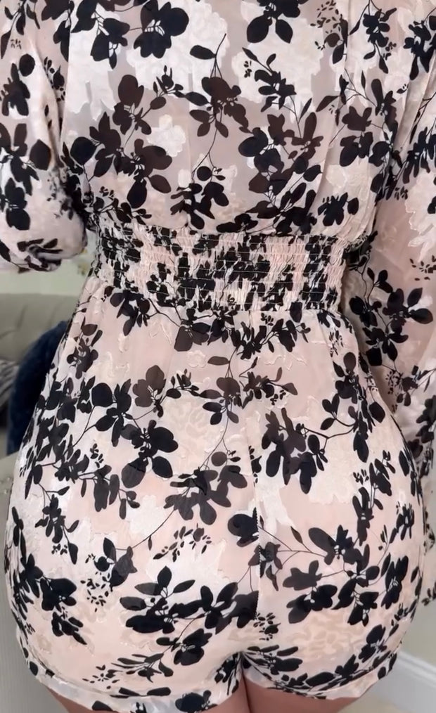 Fashion Waist-Controlled Floral Slimming Long Sleeve Waist Skirt