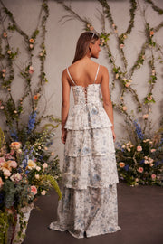 The Caterina Dress in Blue Murano Print