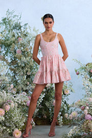 The Betina Dress in Light Pink Tapestry Rose