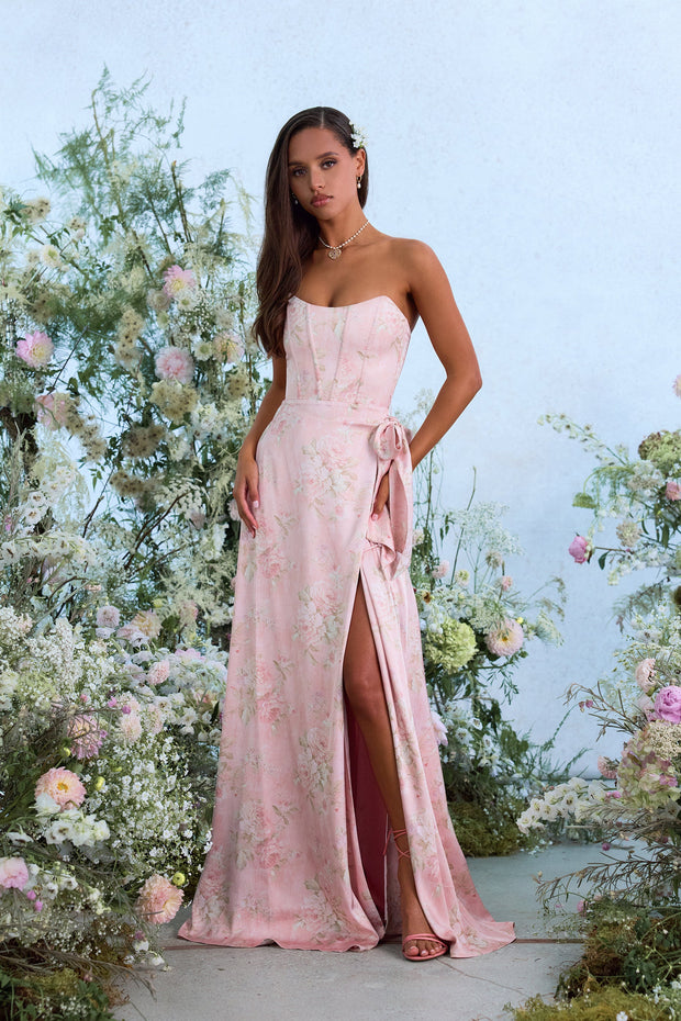The Cecilia Dress in Light Pink Tapestry Rose