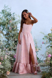 The Charlotte Dress in Light Pink Windsor Brocade