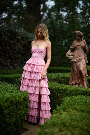 The Josephine Dress in Pink Peony Print