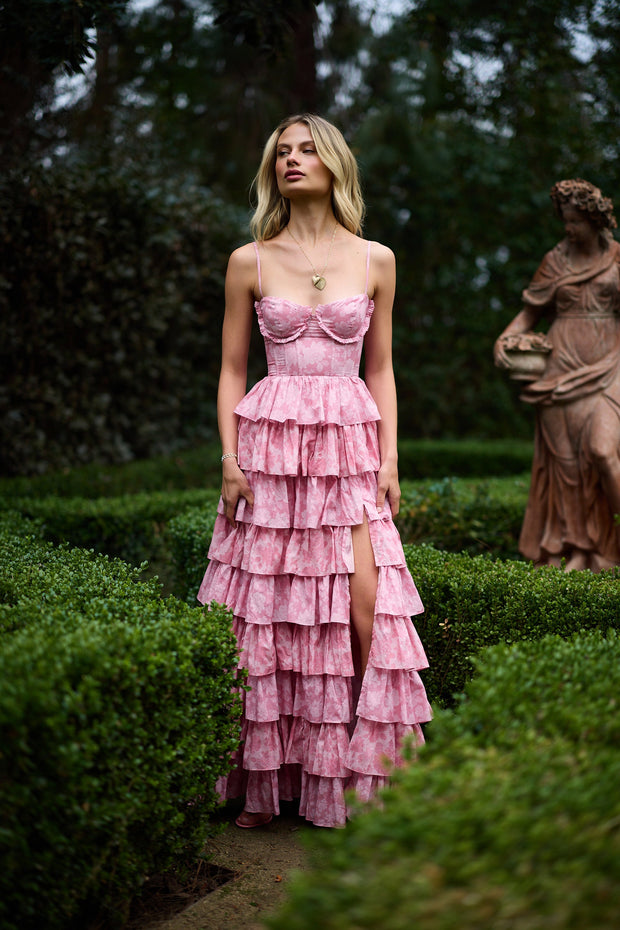 The Josephine Dress in Pink Peony Print