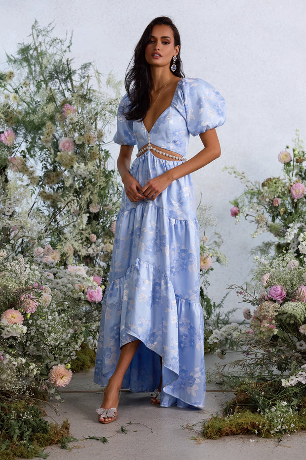 The Emma Dress in Chambray Blue Baroque