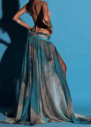 Sexy Sleeveless Split Seaside Vacation Dress