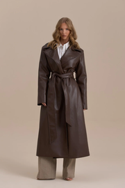 Fur Lapel High-Grade Leather Coat