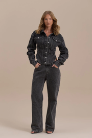 2025 Autumn and Winter Lapel Denim Suit Pants