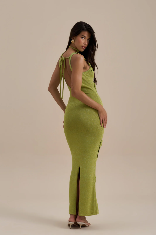 Sexy Knitted Temperament Sheath Flower Dress