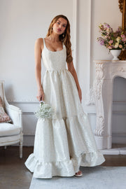 The Avery Dress in Light Blue Duchess