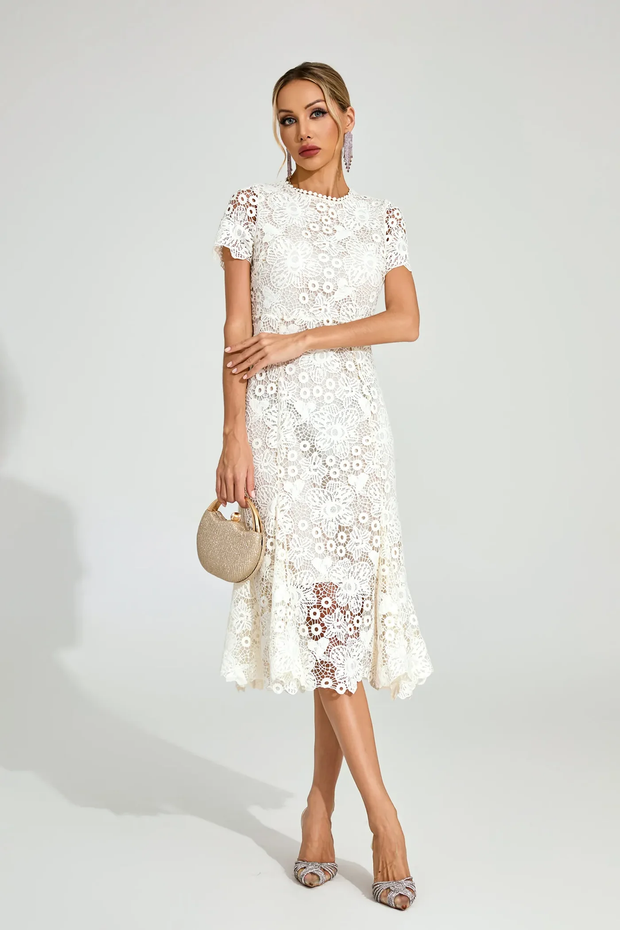 Sexy off-the-Shoulder Lace Hollow Dress