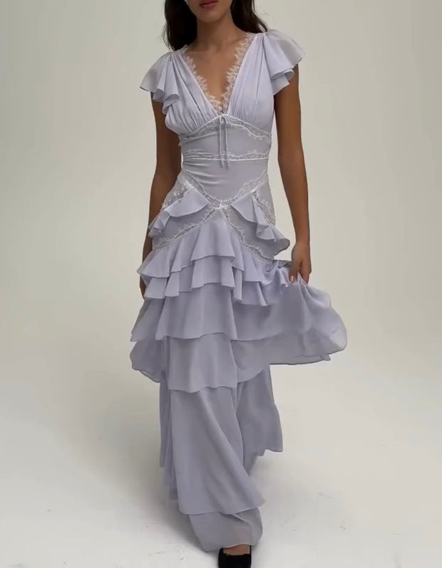 Elegant Lace Pleated Dress
